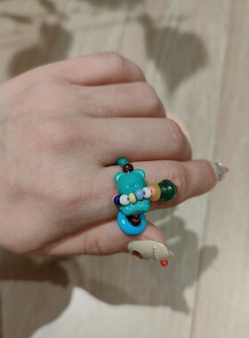 节节高升丨绿松石戒指文玩串珠温柔风原创设计转运指环高级感小众