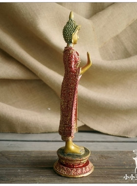 红色泰国东南亚风会所禅意佛像