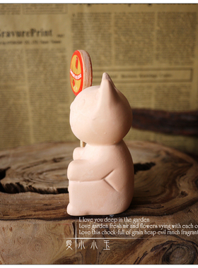 标示牌可爱风陶瓷小动物摆件