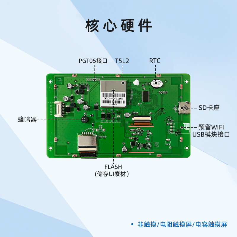 7英寸迪文科技工业串口屏工控触摸触控液晶显示DMG12800T070_01W - 图0