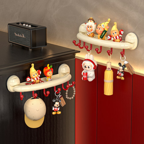 吸盘挂钩labubu盲盒收纳展示架门后挂架放泡泡玛特手办星星人挂架 - 图1
