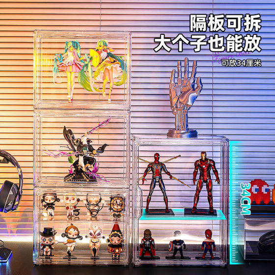 Fully transparent blind box display box for figures