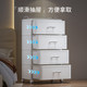 White storage cabinet drawer-type storage box installation-free multi-layer snack cabinet flip bucket storage cabinet bedroom bedside table