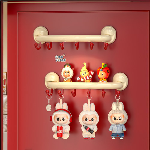 吸盘挂钩labubu盲盒收纳展示架门后挂架放泡泡玛特手办星星人挂架 - 图2