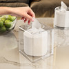 The tissue box used in fast restaurants is completely transparent