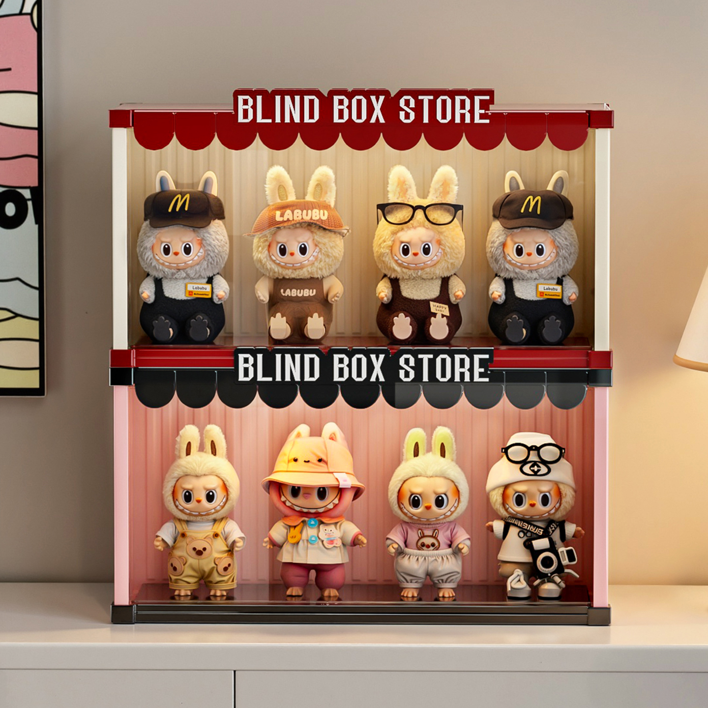 Labubu blind box storage box star man display cabinet