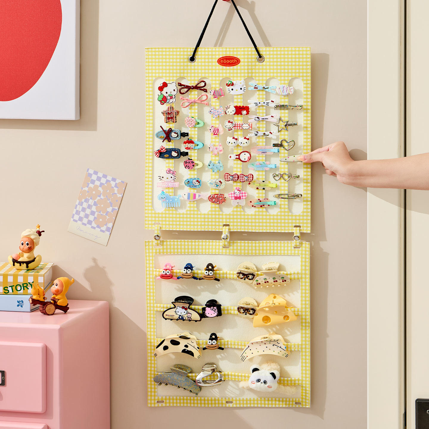 发夹收纳架壁挂墙上首饰展示架儿童头绳发箍发卡发饰挂袋收纳神器,淘宝优惠券,粉丝福利购,淘宝优惠卷