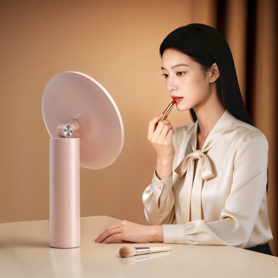 Cosmetic mirror with light led desktop table top standing mirror