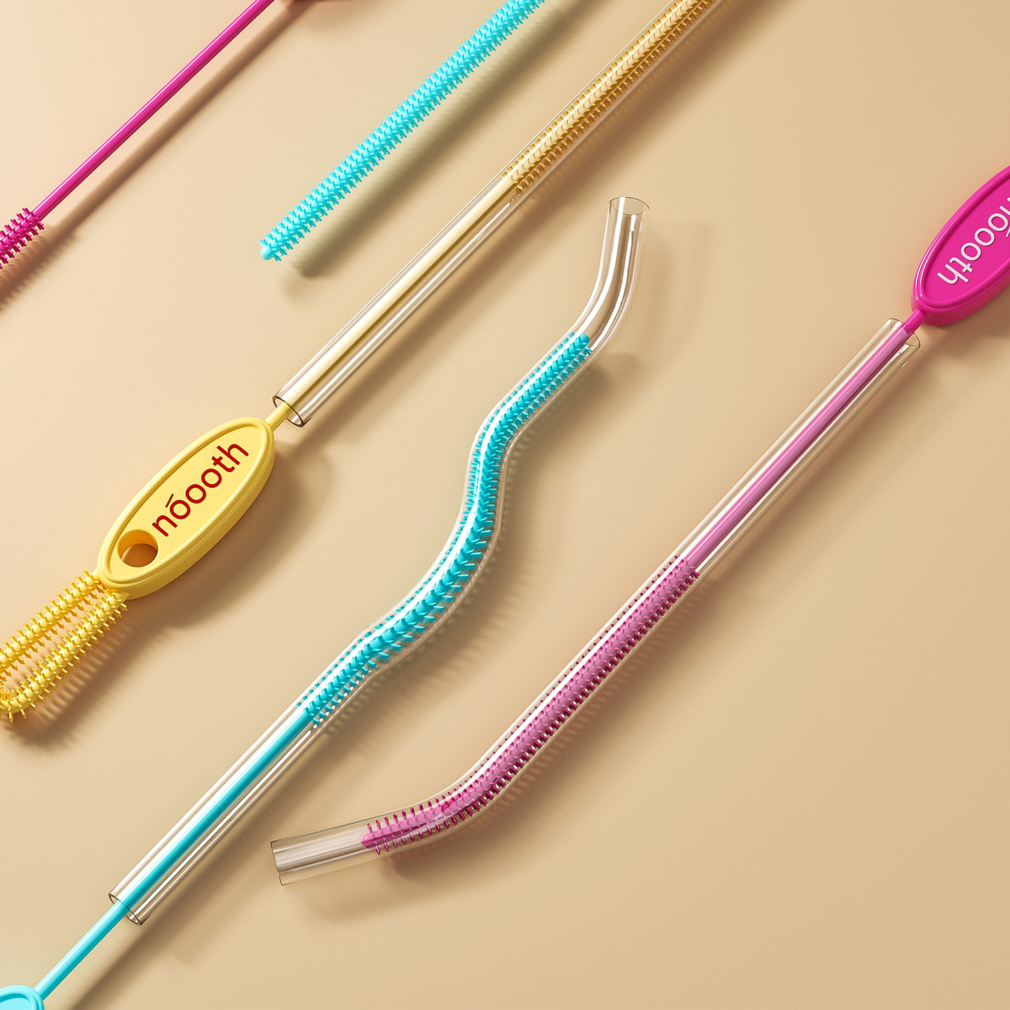 二合一硅胶吸管刷加长奶瓶盖清洗刷水杯缝隙专用清洁神器长柄刷子,淘宝优惠券,粉丝福利购,淘宝优惠卷