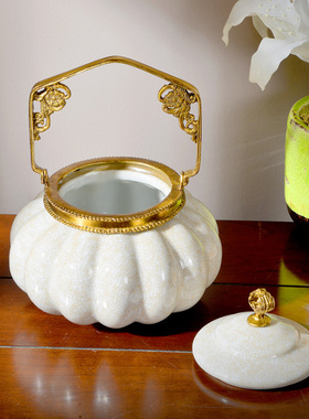 瓜形茶几欧式风复古家居青花陶瓷