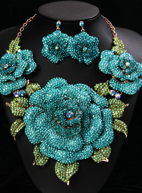 新娘结婚礼服欧美水晶宝石花卉