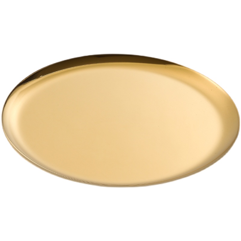 ins北欧风圆形金属托盘咖啡出餐托盘甜品蛋糕盘子首饰收纳置物盘 - 图3