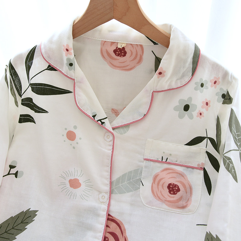 纯棉纱布睡衣女春秋季夏天长袖长裤韩版宽松家居服两件套装冬学生,淘宝优惠券,粉丝福利购,淘宝优惠卷