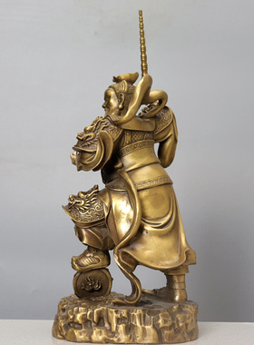 纯铜王灵官神像护法尊神都天大灵官太乙雷声应化天尊家居供奉摆件