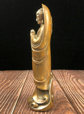 纯铜大日如来佛祖佛释迦牟尼佛像千佛万佛双手合十仿古家居摆件