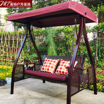 Outdoor autumn Chiyochiato outdoor home waterproof rocking chair Balcony Patio Balcony Patio Solar hanging chair Rattan Chair Lift Chair