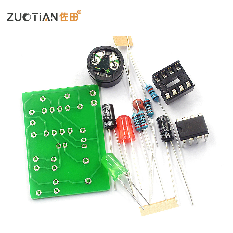 NE555多谐振荡器套件 NE555P无稳态电路 双闪灯电子DIY教学实训