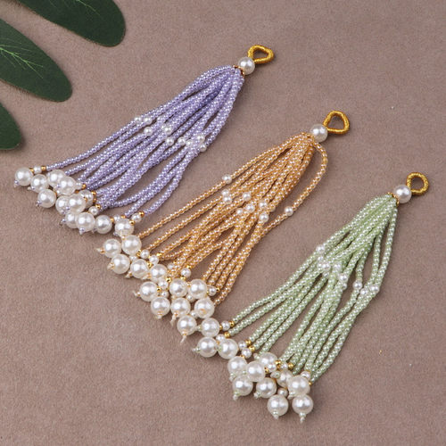 宋锦多色吊坠diy压襟配件饰品挂件国风流苏穗子古风包挂珠子流苏 - 图0