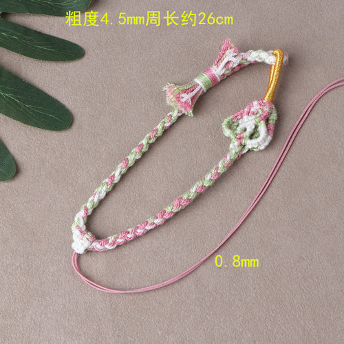 唐卡手把绳佛牌蜜蜡葫芦手搓棉线编绳玉石吊坠绳五彩手腕失手绳 - 图0