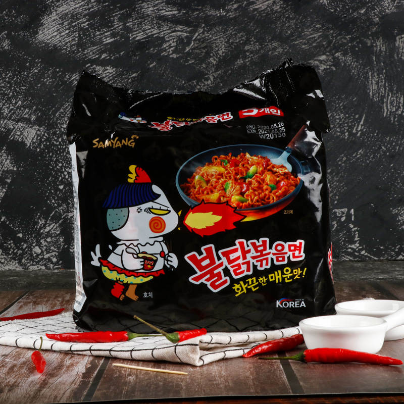 韩式进口三养超辣火鸡面干拌面速食方便面整箱40包变态辣餐饮商用