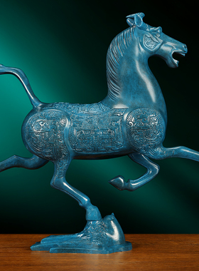 吉善堂黄铜马踏飞燕摆件