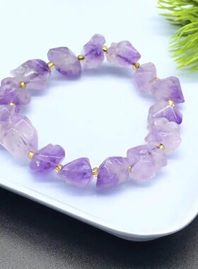梦幻紫水晶原石手串弹力