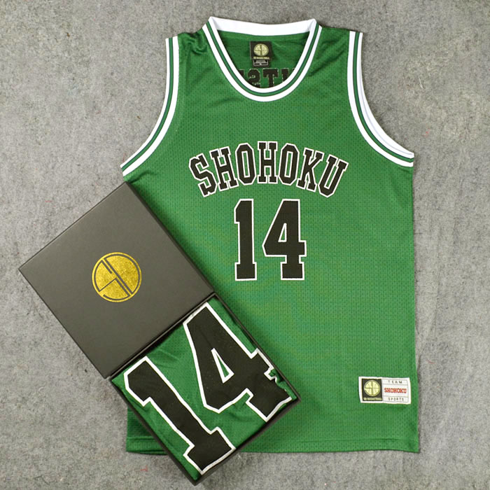 SD球服訓練服灌籃高手隊服湘北14號三井壽籃球服籃球衣背心綠色