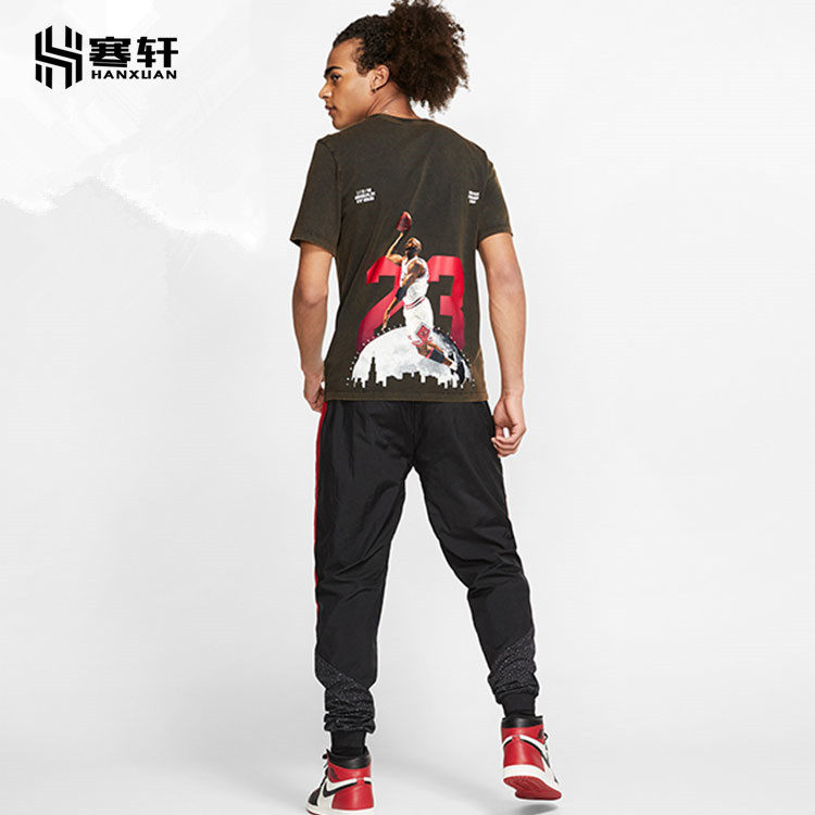 AIR JORDAN飞人扣篮剪影AJ做旧复古运动男休闲短袖T恤AQ3735-010,淘宝优惠券,粉丝福利购,淘宝优惠卷