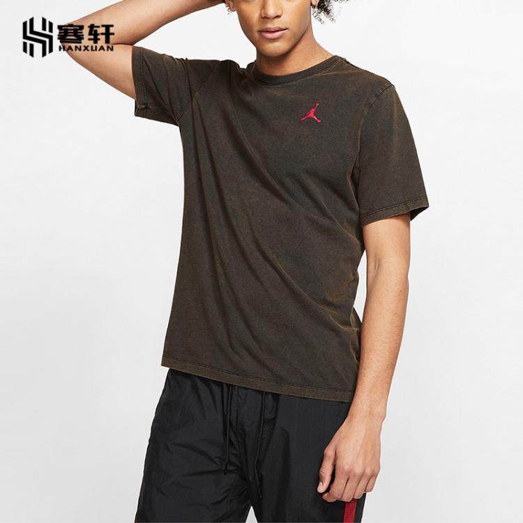 AIR JORDAN飞人扣篮剪影AJ做旧复古运动男休闲短袖T恤AQ3735-010,淘宝优惠券,粉丝福利购,淘宝优惠卷
