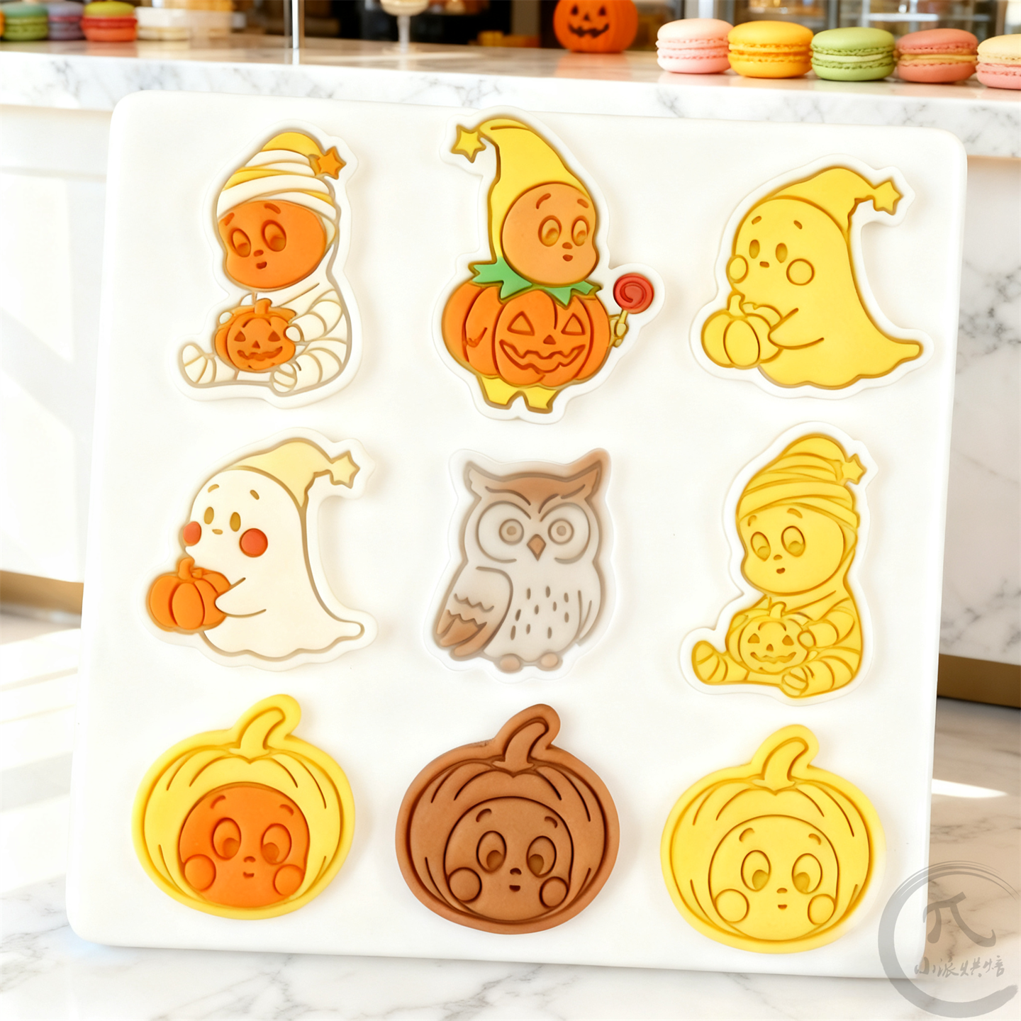 星星人万圣节饼干模具泡泡玛特幽灵南瓜石塑黏土冰箱贴曲奇印模 - 图1