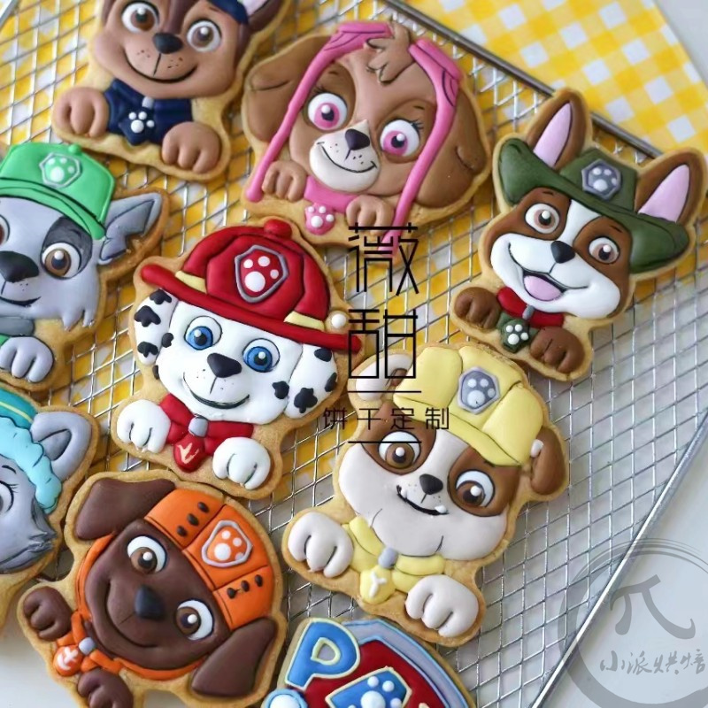 薇甜汪汪队糖霜饼干模具儿童卡通狗蛋糕装饰家用烘焙美式白色-图0