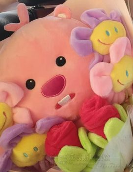 Korean loopy doll bouquet Beaver Ruby ງາມ plush doll ຂອງຂວັນວັນເກີດ doll ກ່ອງຂອງຂວັນ detachable