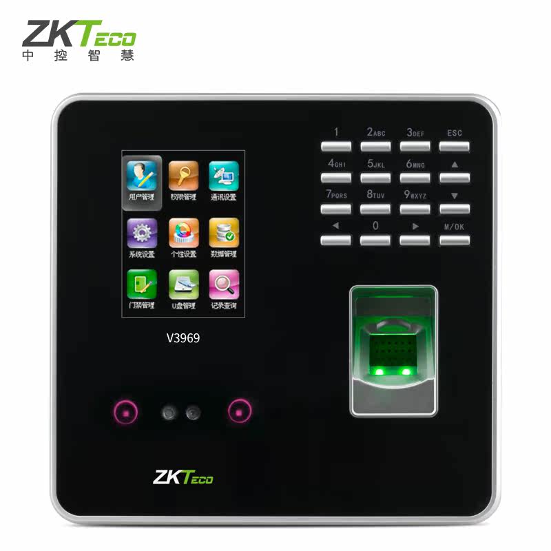 zkteco /中控智慧v3969人脸打卡机 控勤办公考勤门禁