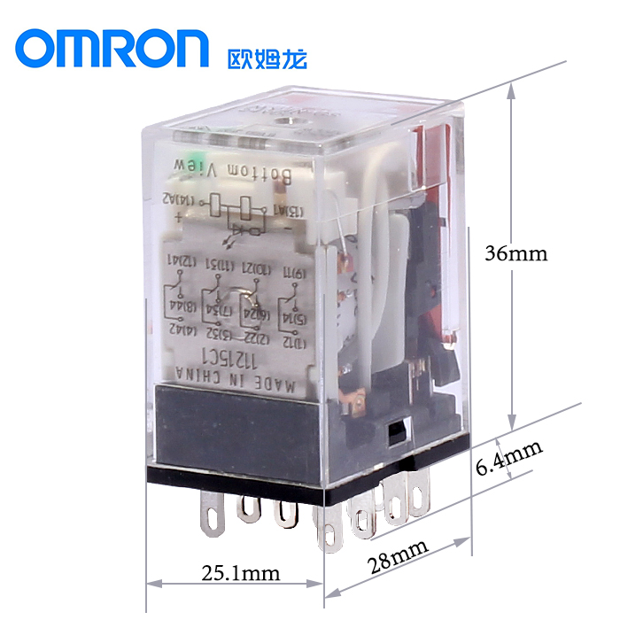 欧姆龙新型小型继电器 MY4N-GS DC24V 4开4闭 14脚3A 代替MY4N-J - 图1