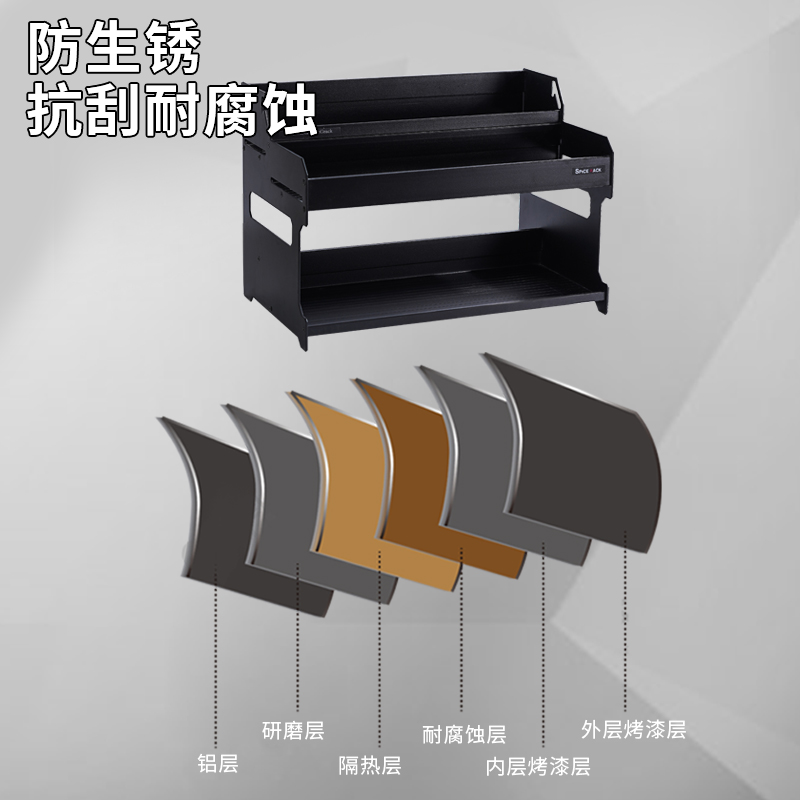厨房置物架调料盒调味瓶罐组合套装家用壁挂式盐酱油醋收纳盒架子