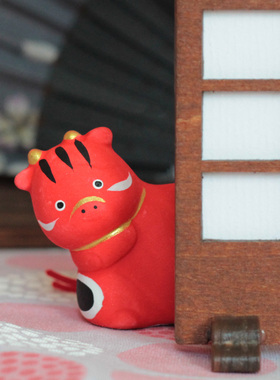 日本进口龙虎摆件桌面