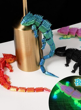 3D打印磁吸蜥蜴冰箱贴儿童布景玩具道具模型摆件关节可动仿真动物