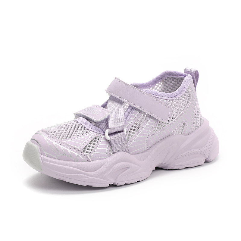 女童网面运动凉鞋2025韩版新款百搭儿童单网框子老爹鞋软底半凉鞋,淘宝优惠券,粉丝福利购,淘宝优惠卷