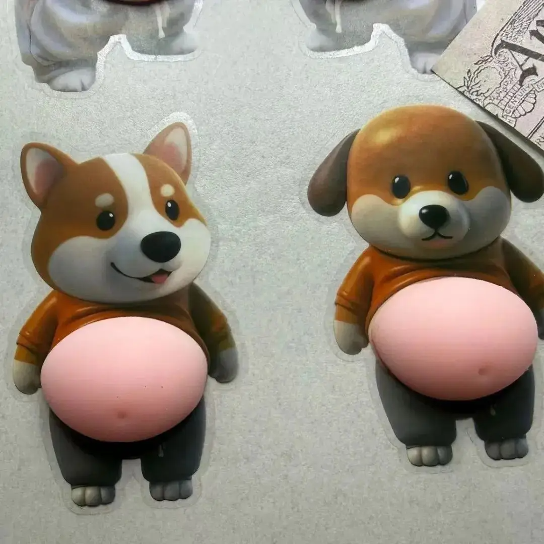 柴犬立体开门防撞贴大肚子捏捏乐创意解压家居贴纸3D汽车防撞垫,淘宝优惠券,粉丝福利购,淘宝优惠卷