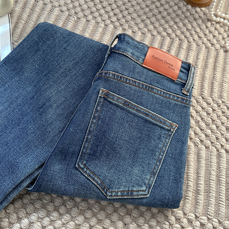 1CoMo 早秋新款显瘦高腰时尚舒适休闲百搭弹力法棍牛仔裤7060 - 图2