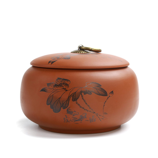 Yixing Large Ceramic Portable Retro Purple Clay Storage Jar