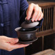 Purple sand large and small single hand-engraved Kung Fu tea set
