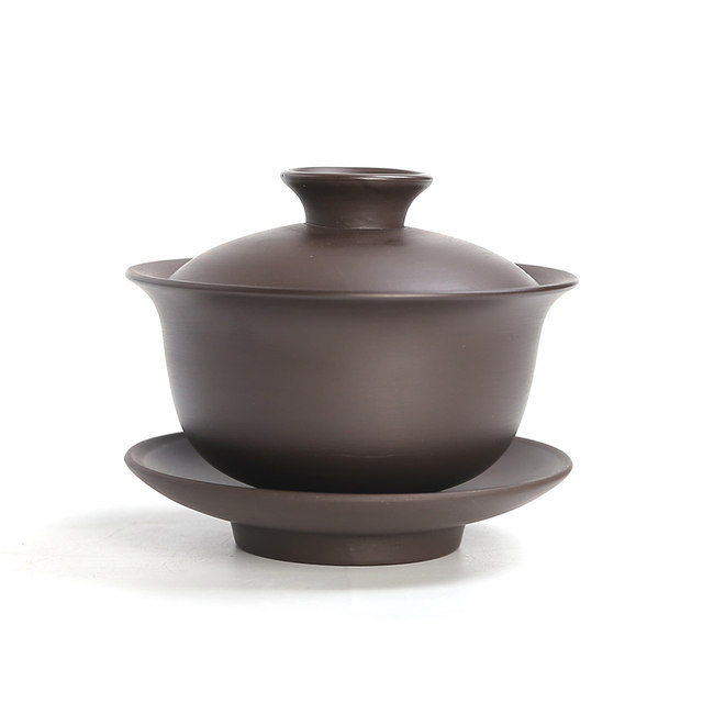 Purple sand large and small single hand-engraved Kung Fu tea set