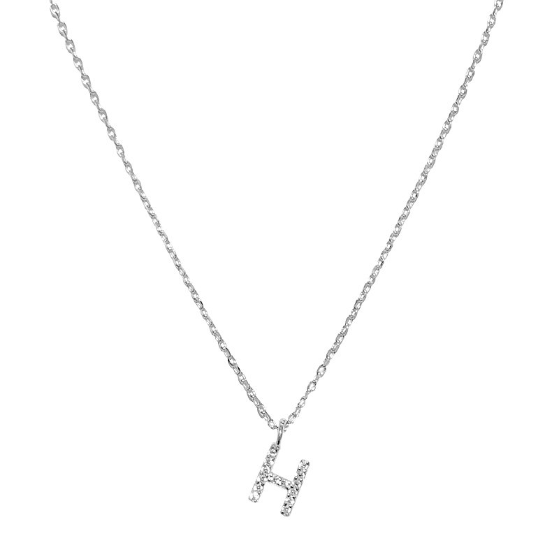 字母项链女锁骨链女款2025新款轻奢吊坠饰品配饰情侣纯银短款颈链 - 图3
