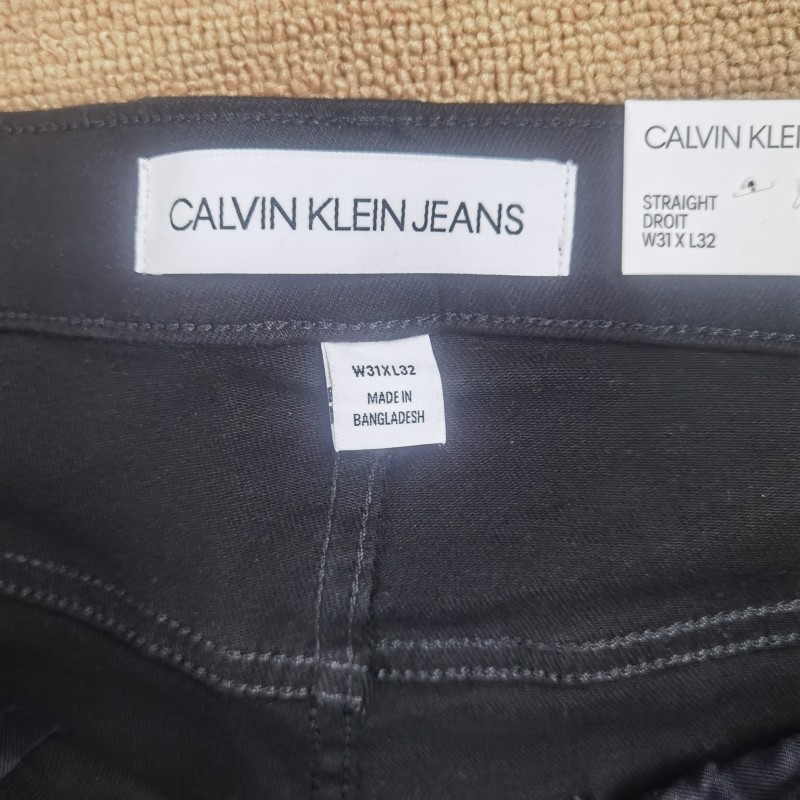 美国代购 Calvin Klein/CK 男士经典黑色微弹舒适直筒牛仔长裤