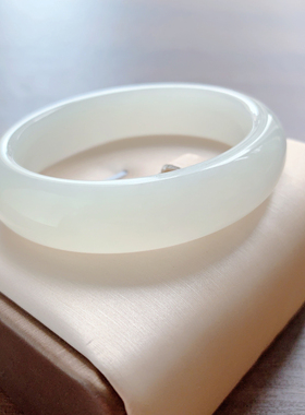 58.3圈口-白玉-正装平安镯-青海料-天然和田玉手镯-梧桐家