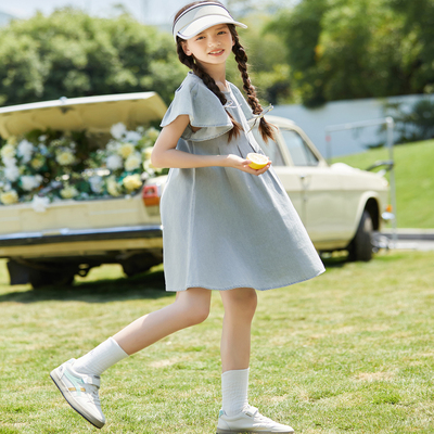 清仓特价女童连衣裙夏季新款中大童纯棉裙子女孩夏季网纱公主裙