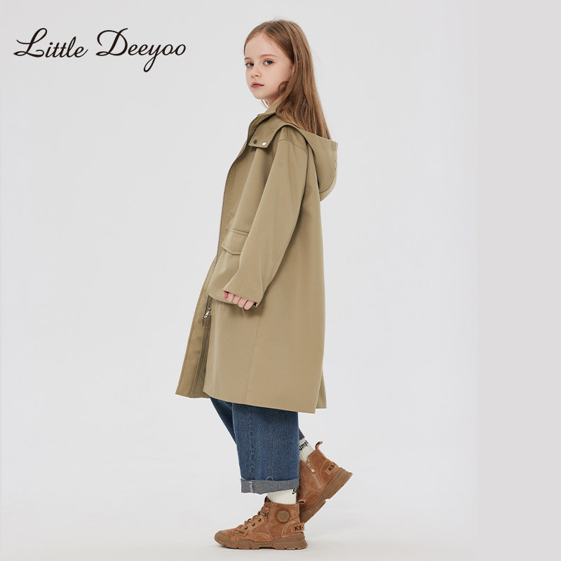 【特价】女童中长款连帽风衣新款中大童宽松外套儿童防风大衣,淘宝优惠券,粉丝福利购,淘宝优惠卷