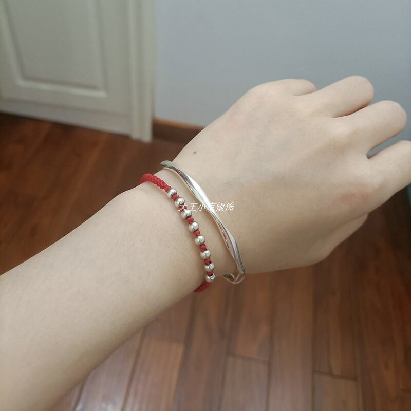 【大王小京】闭口莫比乌斯环银手镯时尚送女友足银9999实心银镯子,淘宝优惠券,粉丝福利购,淘宝优惠卷