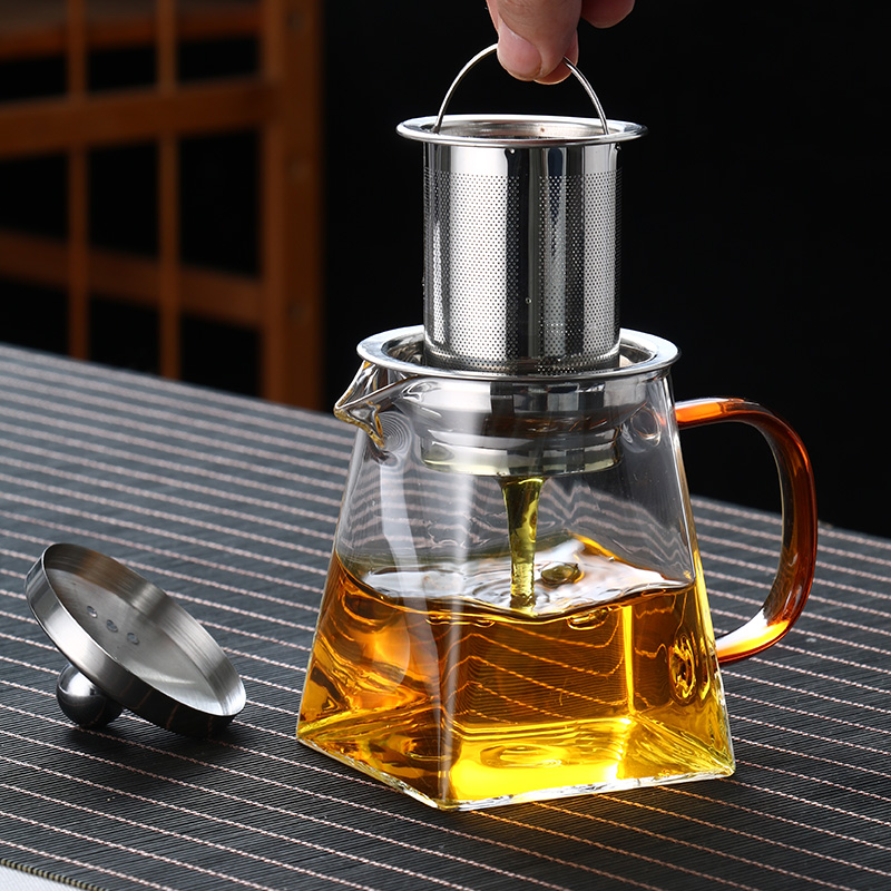 加厚泡茶壶耐高温玻璃中式花茶壶煮茶壶单壶过滤红茶器茶具套装